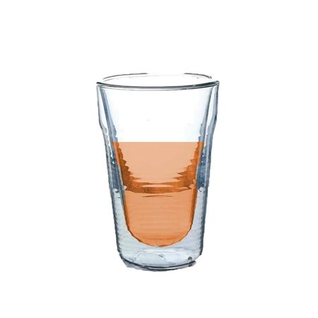 Vaso en Color Transparente 260ml Formato Doble Capa de Vidrio Borosilicato Y Regalo Sticker