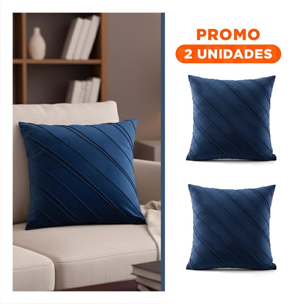 Pack2 Cubierta Visual con Terciopelo Azul y Patron Diagonal Bien Definido Y Regalo Sticker