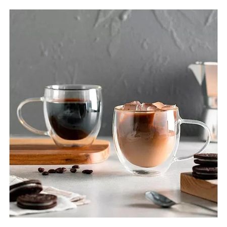 Taza Estructura Vidrio de Dimensiones 9x5x5cm Capacidad de 250ml Color Transparente Y notas