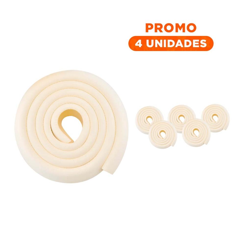 Pack4 Esquinero Protector de Espuma Acolchada para Bordes Filosos de Mesa Crema