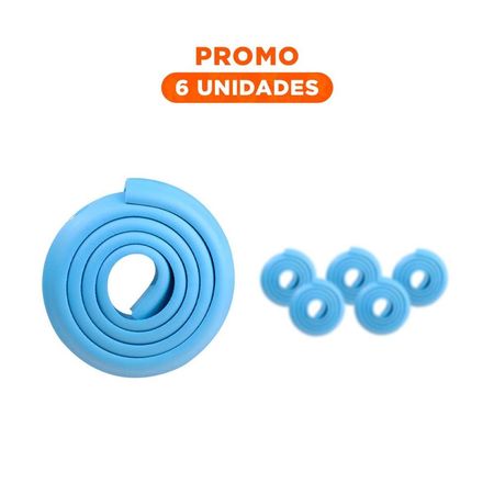 Pack6 Borde Seguro de Espuma Acolchada para Esquinas de Mesa Seguridad Azul Y Regalo Sticker