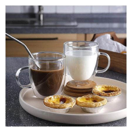Taza Estructura Vidrio de Dimensiones 8x8x11cm Capacidad de 250ml Color Transparente Y notas