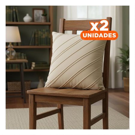 Pack2 Cubierta de Terciopelo Crema con Rayas Diagonales que Aportan Lectura Visual