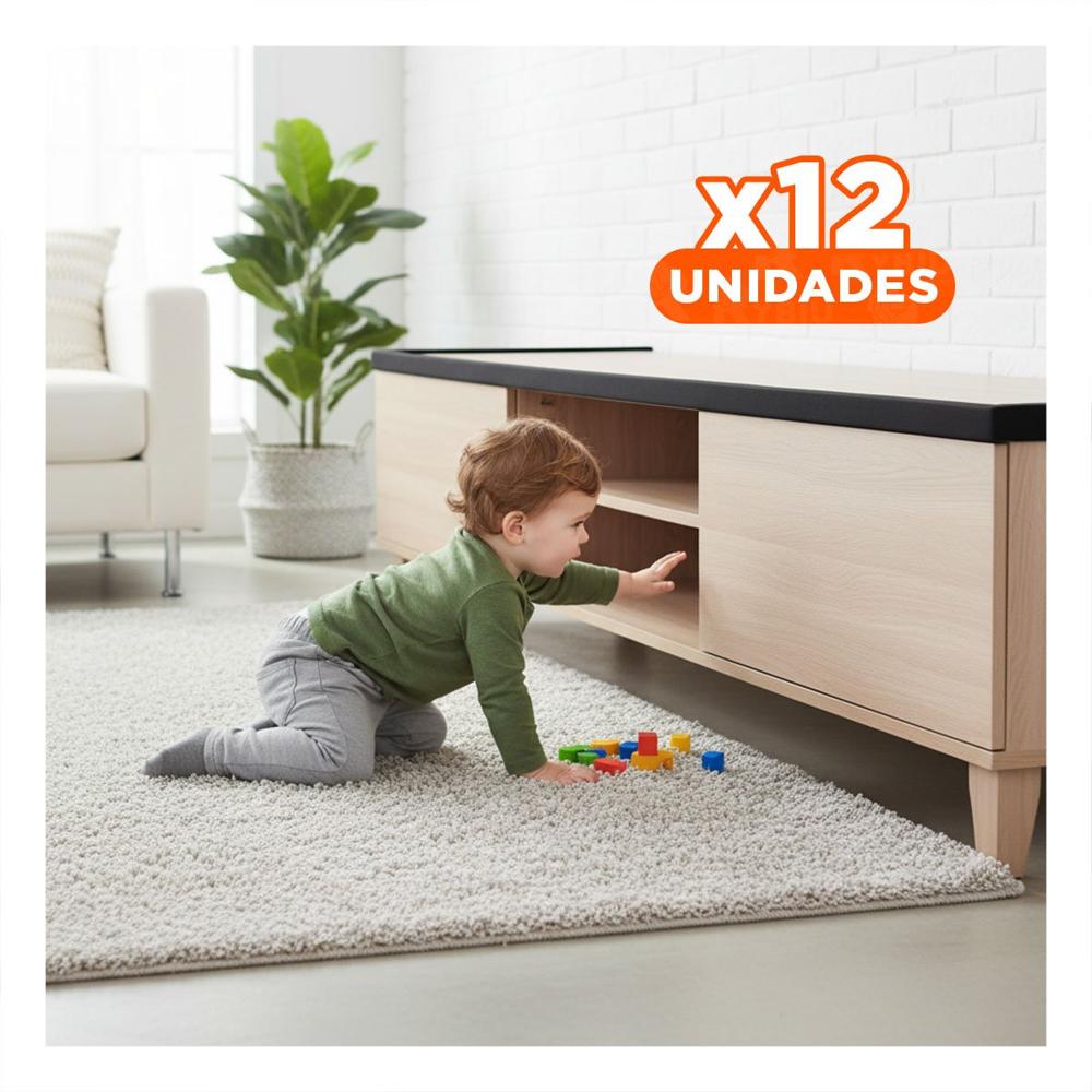 Pack12 Cobertura Esquina de Espuma para Bordes de Mesa y Muebles Negro Y Papel Regalo