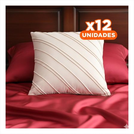 Pack12 Caratula Textil para Cojin Blanco con Acabado Suave 45 cm Y Regalo Sticker