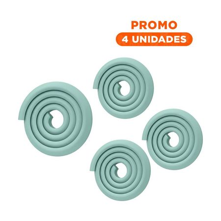 Pack4 Tira Protectora de Bordes Espuma 2 Metros Verde Agua Seguridad Interior