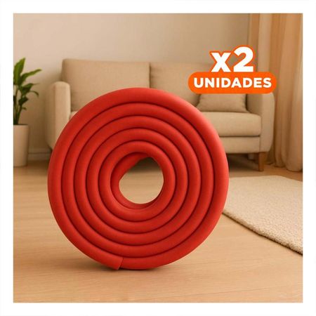 Pack2 Esquinero Protector de Espuma para Bordes de Mesa Seguridad en Hogar Rojo