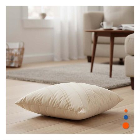 Funda Pensada para Almohada con Estilo Diagonal y Superficie de Terciopelo Crema Y notas