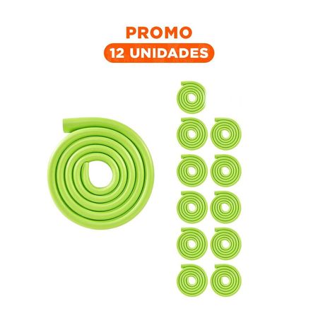 Pack12 Espuma Protectora para Bordes 2 Metros Verde Limon Uso Diario Plus