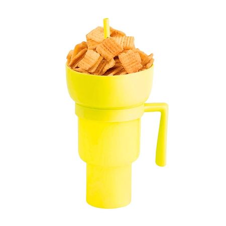 Vaso 2 en 1 con Cuerpo de ABS Color Amarillo Pensado para Reuniones y Hogar YRegalo Sticker