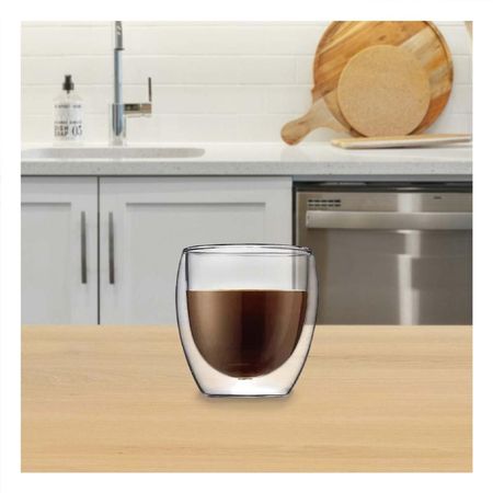 Taza Espresso 100 ML en Vidrio Borosilicato de Doble Capa Color Transparente