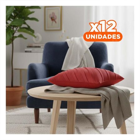 Pack12 Protector de Terciopelo con Rayas Diagonales en Color Rojo para Almohada Y Papel Regalo