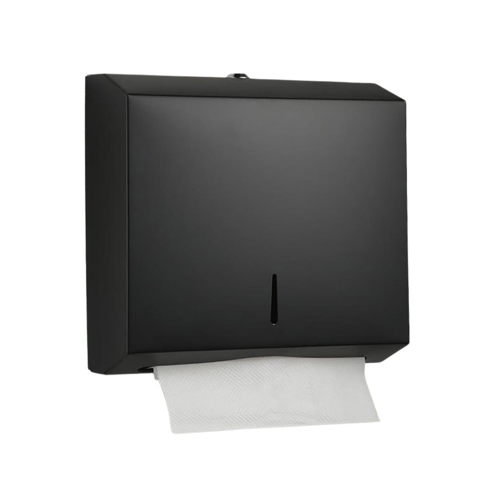 Dispensador de Papel Toalla Interfoliado Intercalado Negro Inoxidable