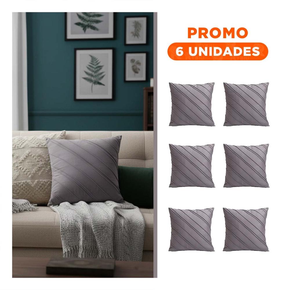 Pack6 Forro con Textura Suave y Diagonales Marcadas en Tono Plomo Oscuro Y Regalo Sticker