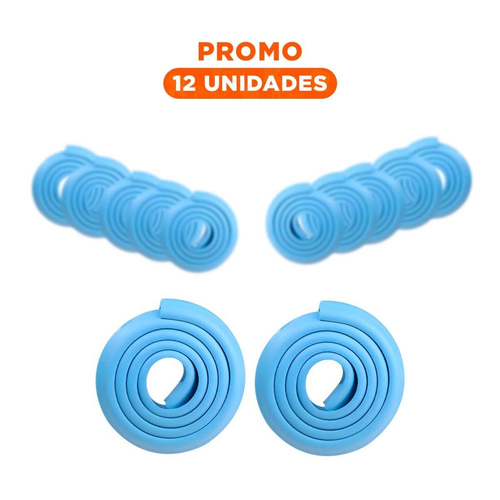 Pack12 Borde Seguro de Espuma Resistente para Esquinas de Muebles en Casa Azul