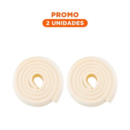 Pack2 Esquinero Protector de Espuma Flexible para Bordes de Mesa Crema Y Regalo Sticker
