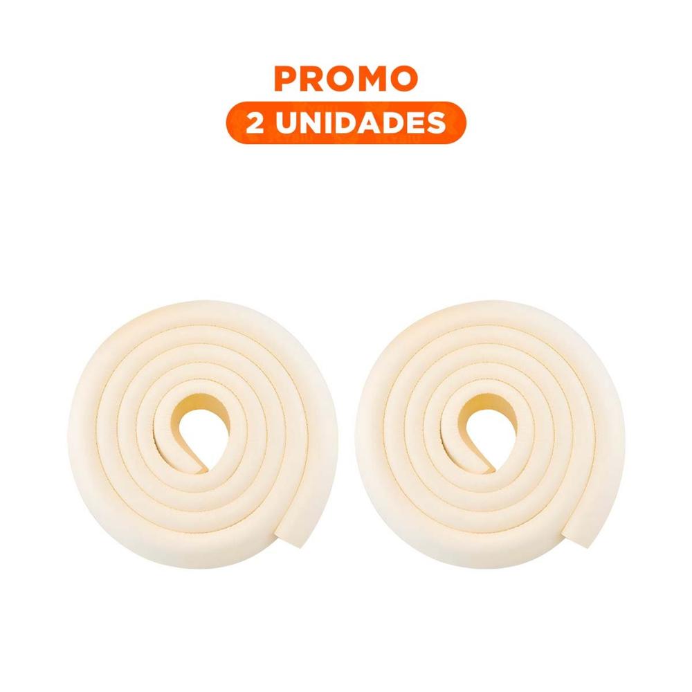 Pack2 Esquinero Protector de Espuma Flexible para Bordes de Mesa Crema Y Regalo Sticker