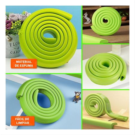 Protector de Bordes de Espuma 2 Metros Verde Limon Seguridad para Ninos Y Ligas Regalo