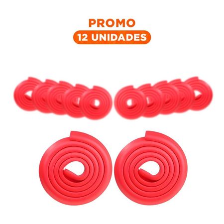 Pack12 Borde Seguro de Espuma Resistente para Esquinas de Muebles en Casa Rojo