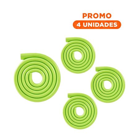 Pack4 Tira Protectora de Bordes Espuma 2 Metros Verde Limon Seguridad Interior