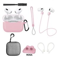 Kit 8 en 1 de Accesorios para AirPods Pro  1ra y 2da Generación  ROSA