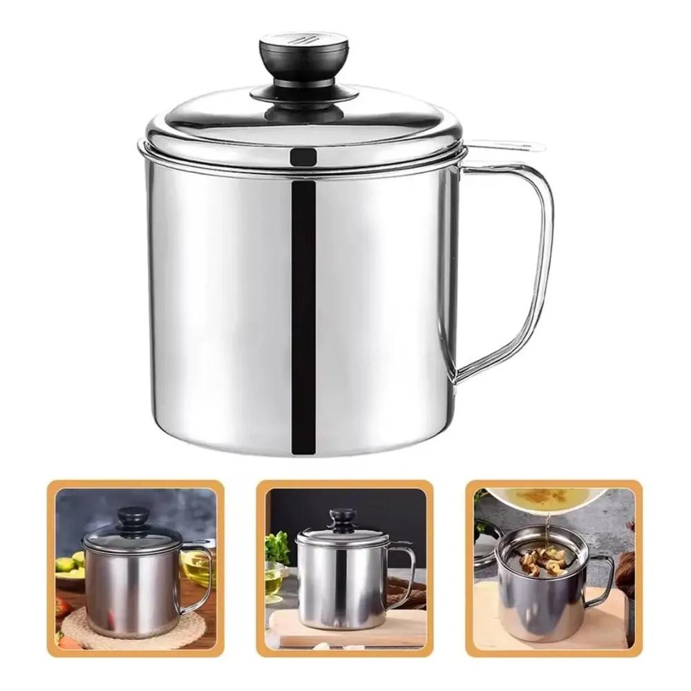 TAZA PARA COLAR ACEITE DE COCINA FILTRO DE ACEITE 1.3L ACERO INOXIDABLE