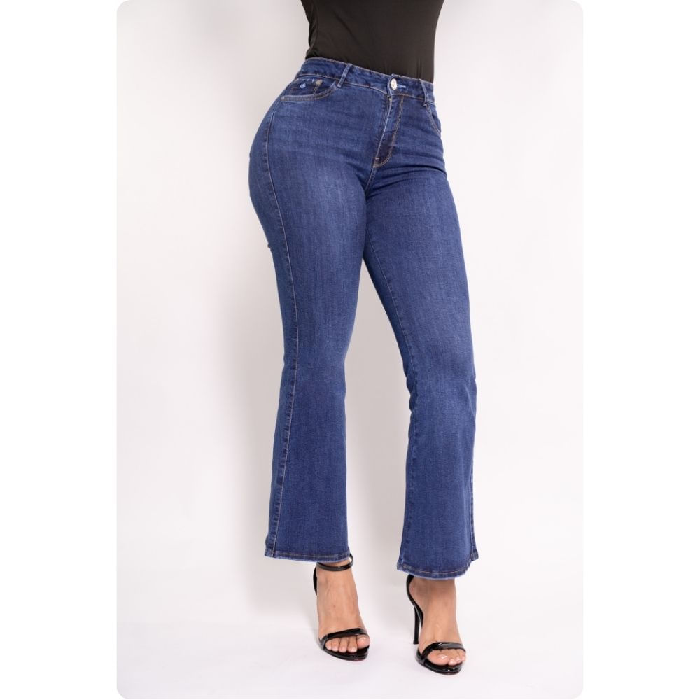 PANTALON MUJER FLARE MAKARENA MARCA SASSARI 28 Azul