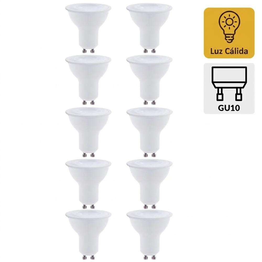 Pack x10 Foco Dicroico LED COB 10W GU10 Luz Cálida EXTRALED