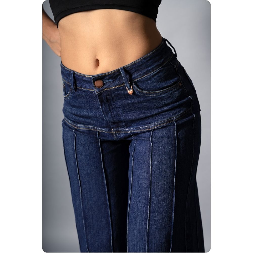 PANTALON MUJER WIDE LEG STORMI MARCA SASSARI 30 Madera