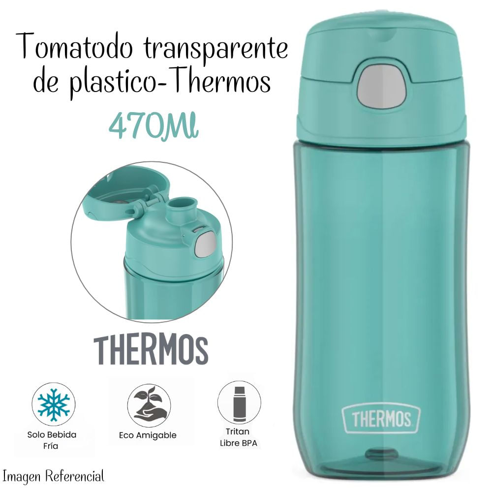 Tomatodo Thermos Transparente de 470 ml - Verde.