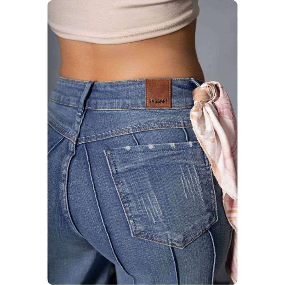 PANTALON MUJER WIDE LEG STORMI MARCA SASSARI 32 Maiz