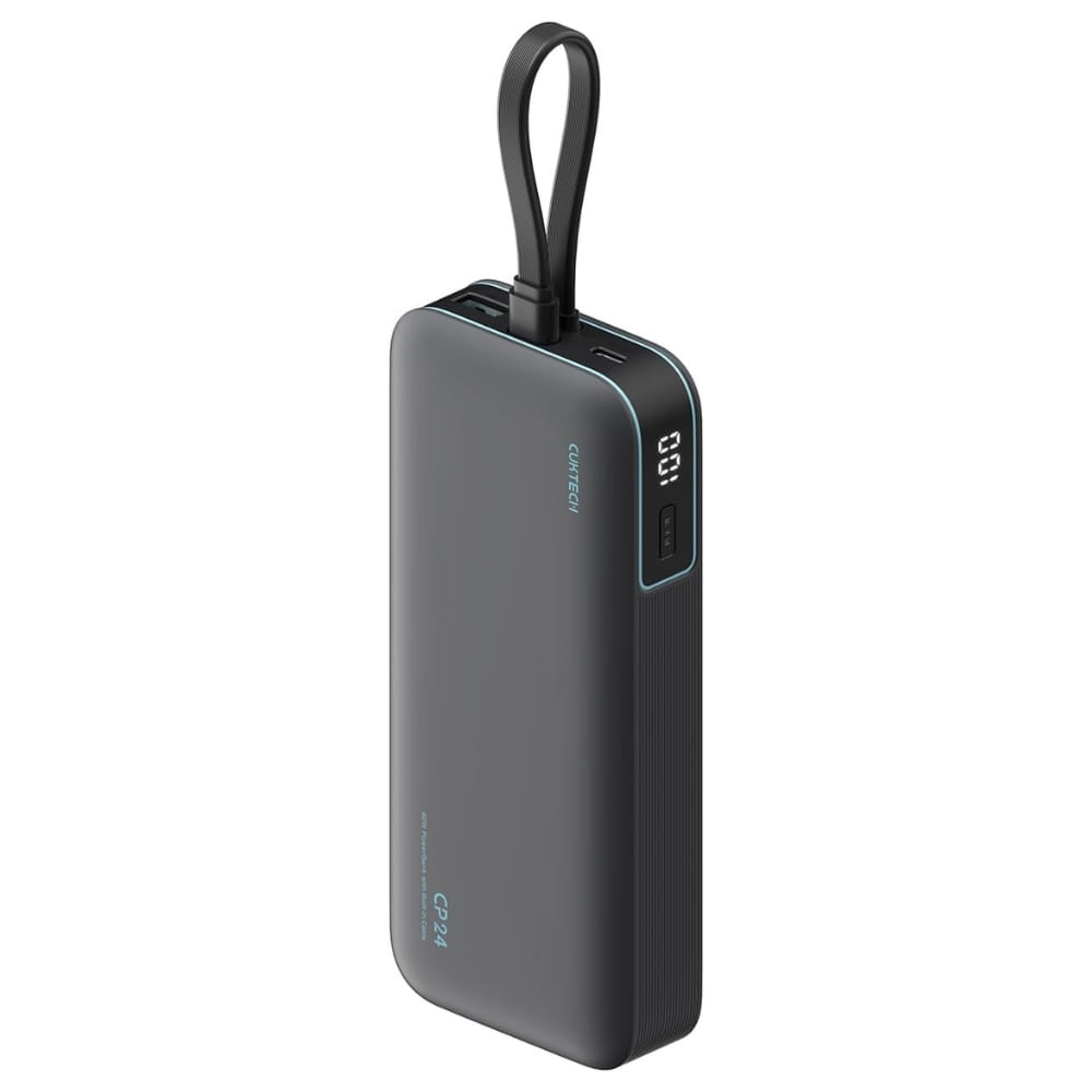 Powerbank Cuktech CP24 20000mah 40W con cable integrado Negro