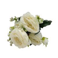Bouquet Artificial De 5 Rosas Blancas De 26Cm XS260009-10 FLORIPASTORE