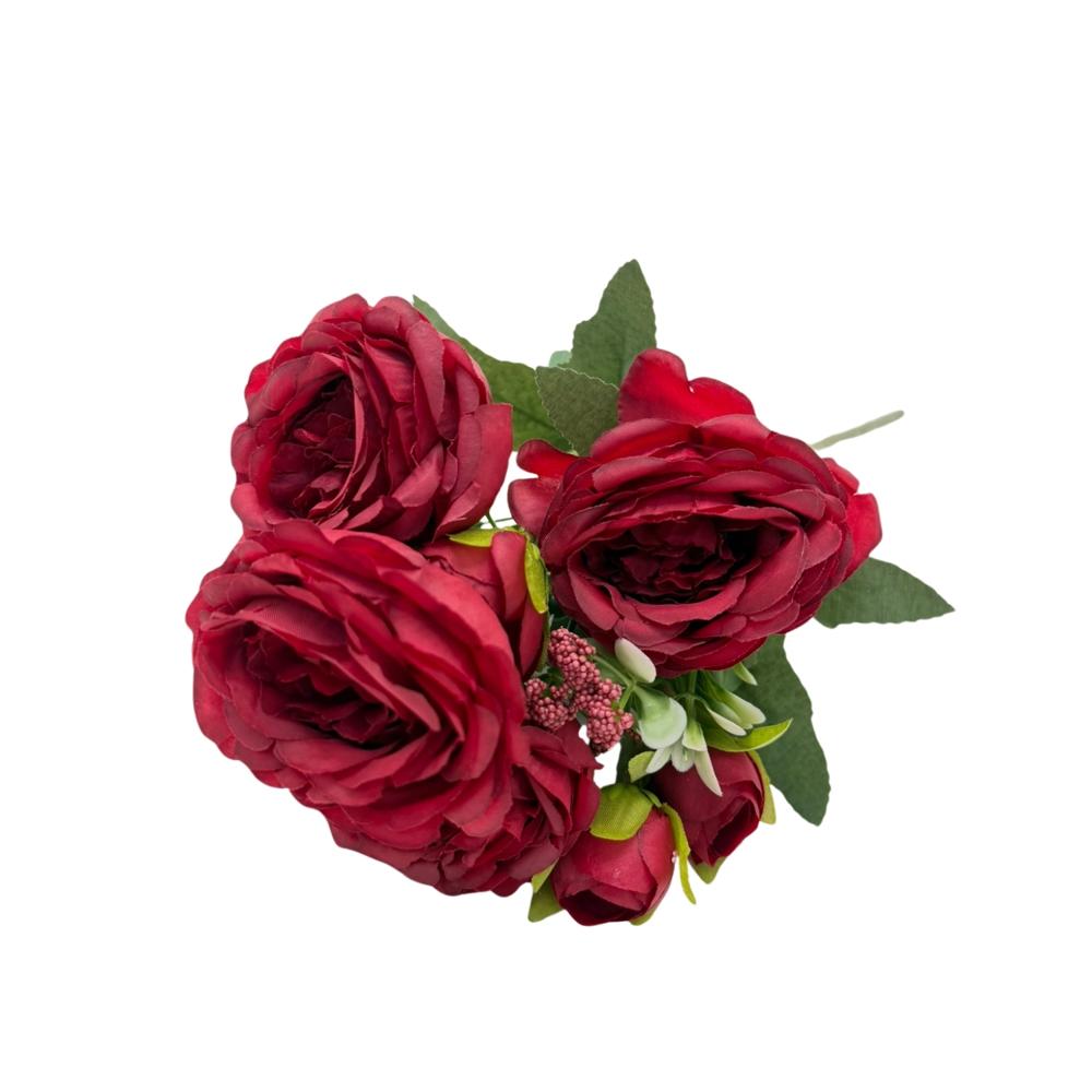 Bouquet Artificial De 5 Rosas Rojas De 26Cm XS260009-9 FLORIPASTORE