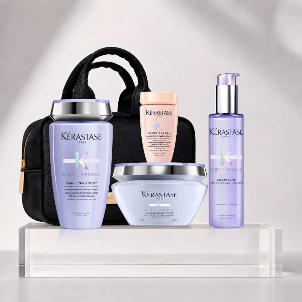 Kerastase blond absolu pack shampoo 250ml mascarilla 200ml cicaplasme 150ml travel size bolso