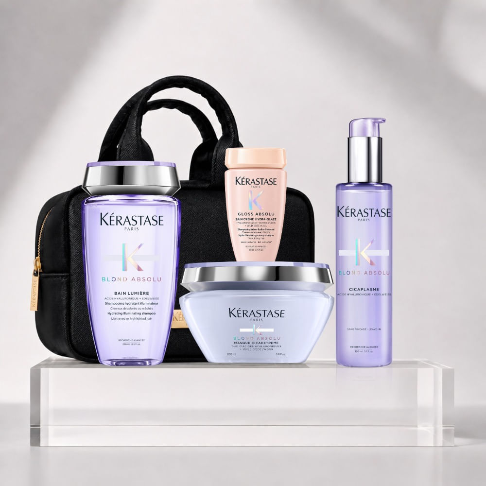 Kerastase blond absolu pack shampoo lumiere 250ml mascarilla 200ml cicaplasme 150ml travel bolso