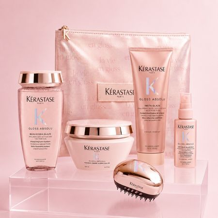 Kerastase gloss absolu pack cabello con frizz shampoo 250 ml fondant 250 ml mascarilla 200 ml travel