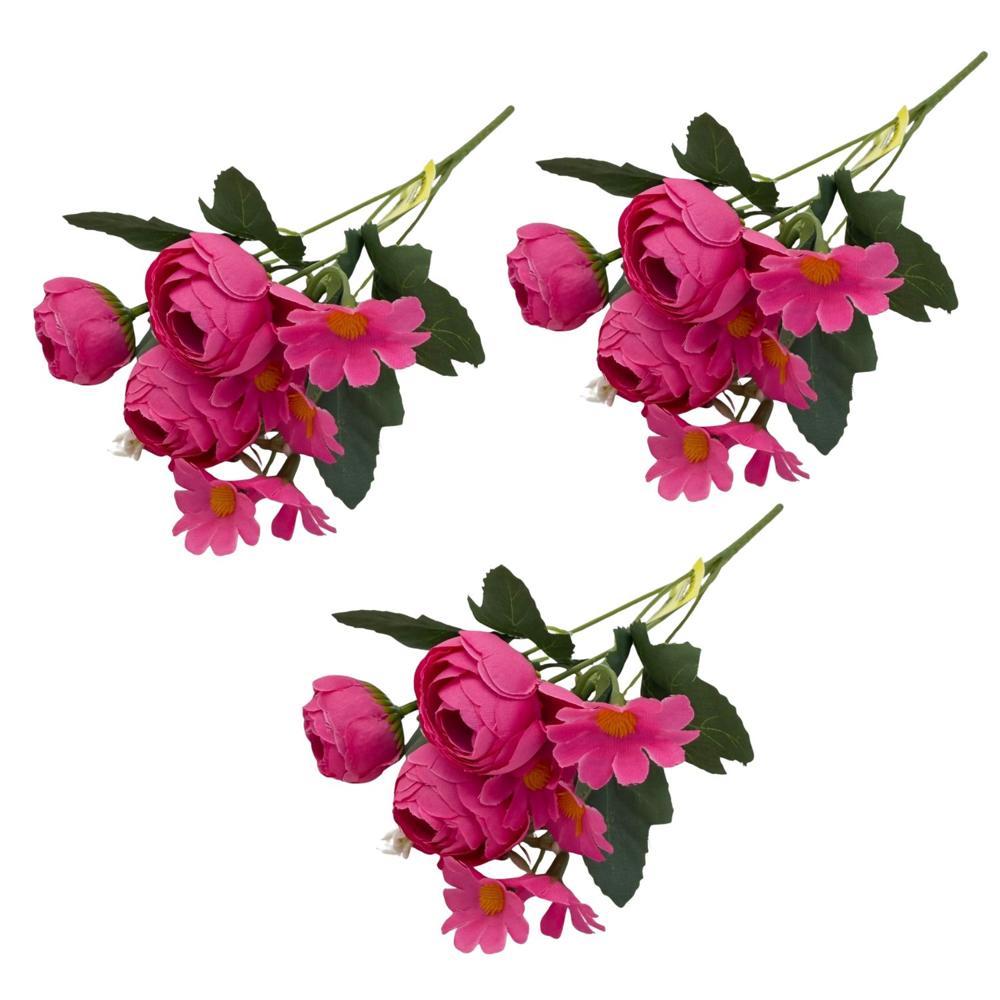 Pack de 3 Bouquets De Margaridas Y Ranúnculo De 26Cm BG305062-ROS FLORIPASTORE