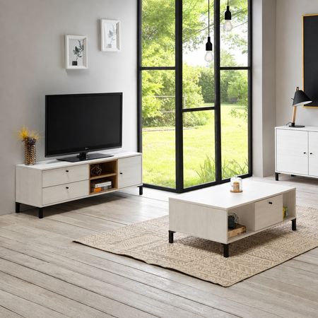 COMBO Mesa de TV 65 con Mesa de centro Urban Aurora Color Niebla