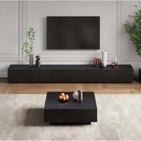 COMBO Mesa de TV 88 con Mesa de centro Ares Negro