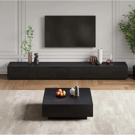 COMBO Mesa de TV 88 con Mesa de centro Ares Negro