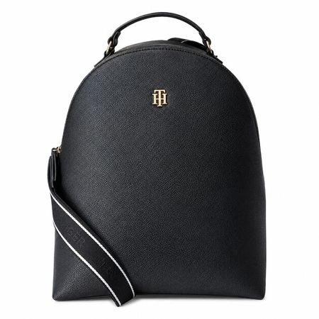 MOCHILA TOMMY HILFIGER NEGRO CON CORREA MONOGRAFIADA