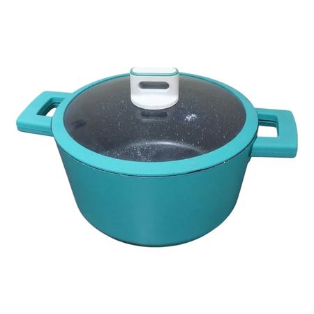 Olla Antiadherente de Roca Volcánica 4L - Diseño Moderno Verde
