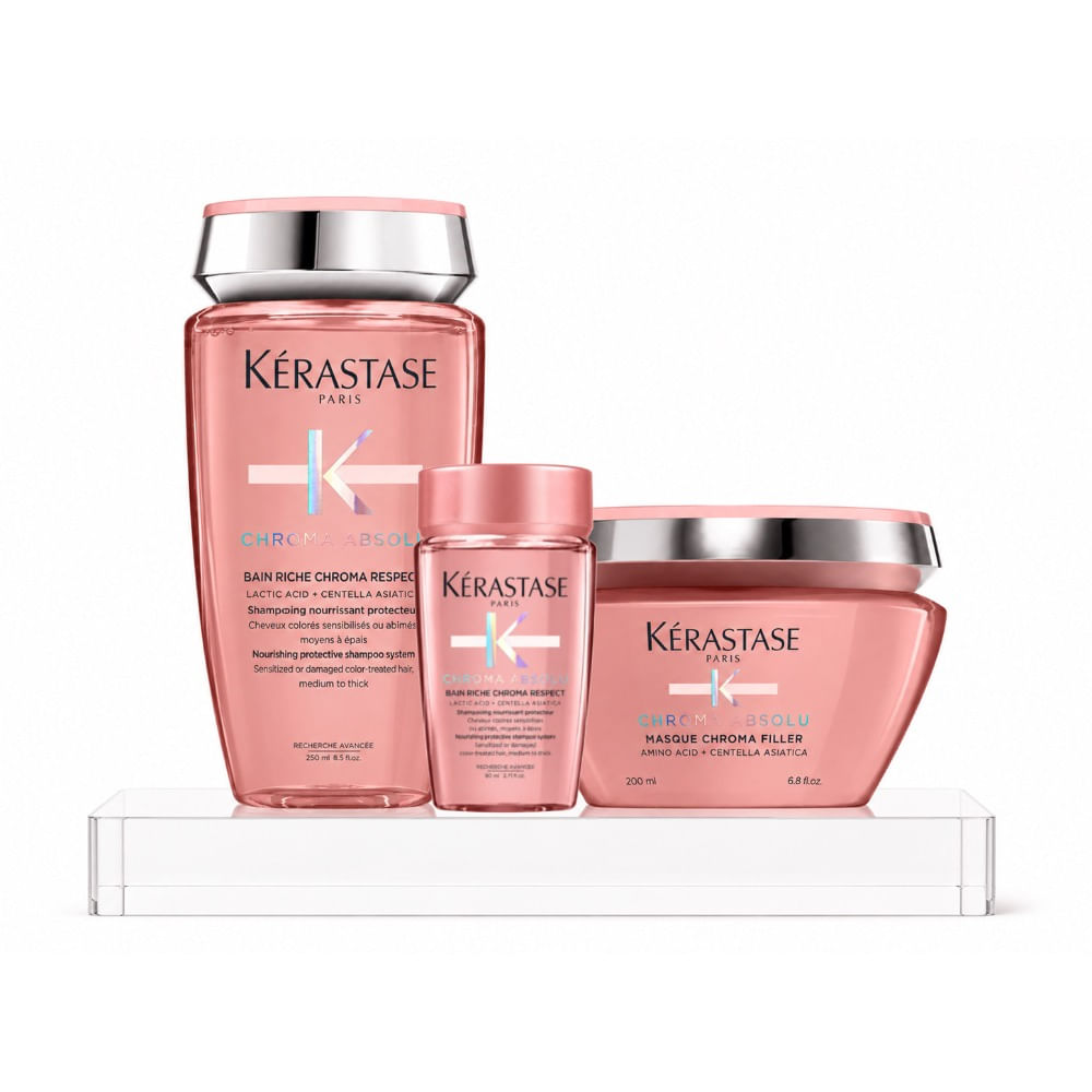 Kerastase chroma absolu pack cabello teñido shampoo 250 ml mascarilla 200 ml travel