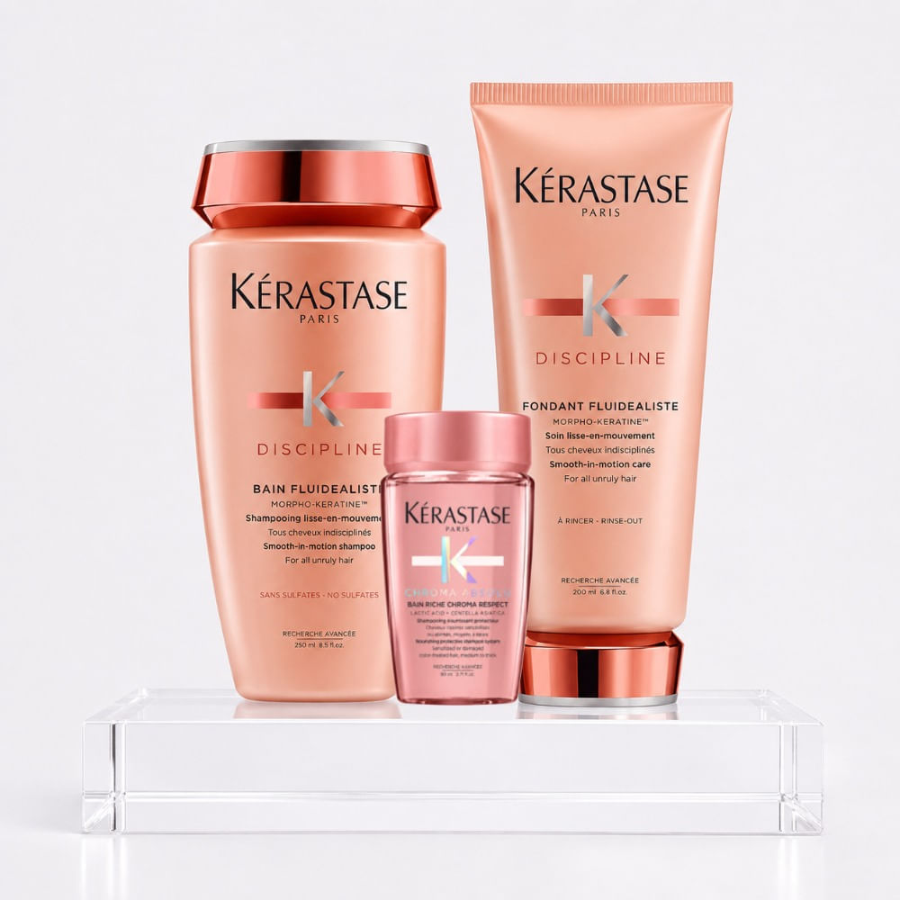 Kerastase discipline pack antifrizz shampoo 250 ml acondicionador 200 ml travel