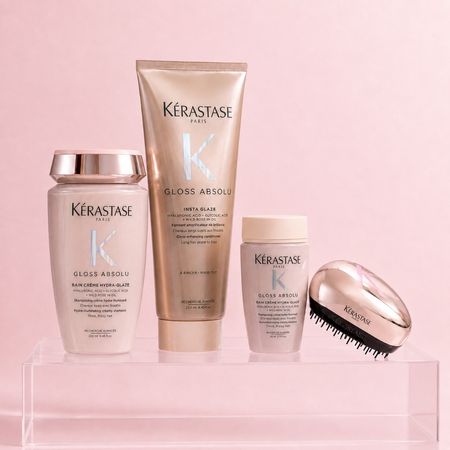 Kerastase gloss absolu antifrizz cabello grueso pack shampoo 250ml acondicionador 250ml travel