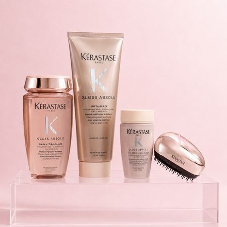 Kérastase gloss absolu antifrizz cabello fino pack shampoo 250ml acondicionador 250ml travel size