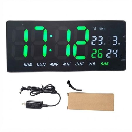 Reloj Digital LED de Pared JH-3604 con Temperatura Calendario y Alarma.