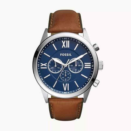 Reloj Hombre Fossil Flynn BQ2125IE 48mm Cuero Marrón Cronógrafo