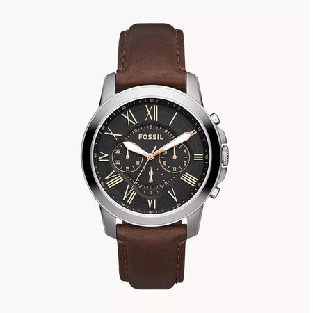 Reloj Hombre Fossil Grant FS4813 44mm Cuero Marrón Cronógrafo